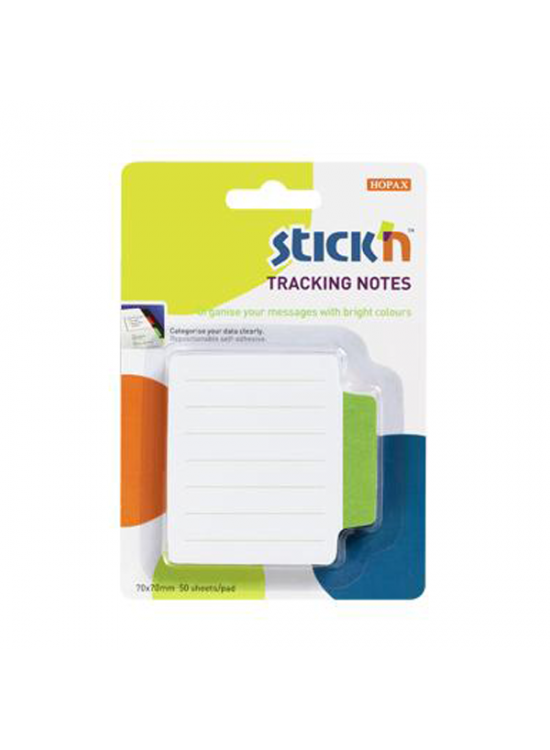 Hopax Stıckn Yapışkanlı Not Kağıdı Çizgili Sep.50 YP 70x70 Beyaz Yeşil 21486 (1 Adet)