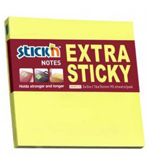 Hopax Stıckn Yapışkanlı Not Kağıdı Extra 90 Yaprak 76x76 Neon Sarı HE21670 (1 Adet)