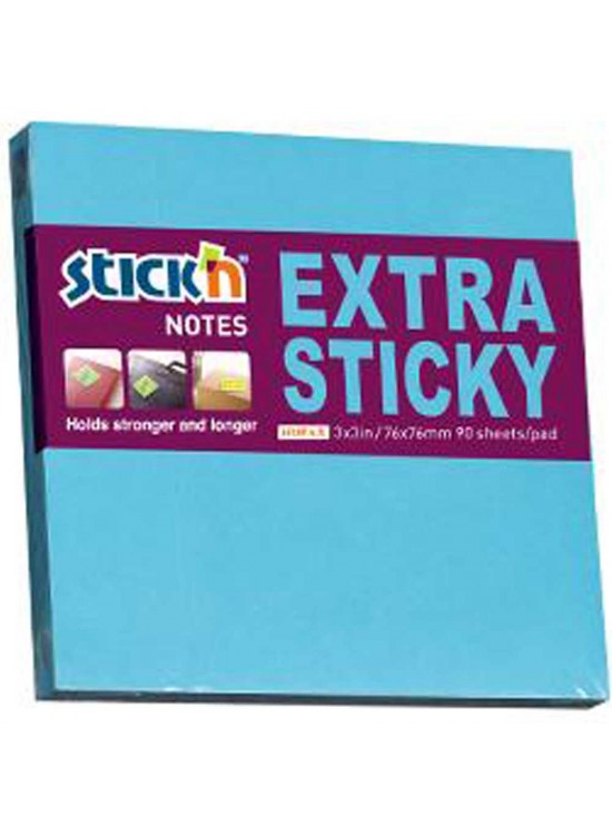 Hopax Stıckn Yapışkanlı Not Kağıdı Extra 90 YP 76x76 Neon Mavi HE21673 (1 Adet)