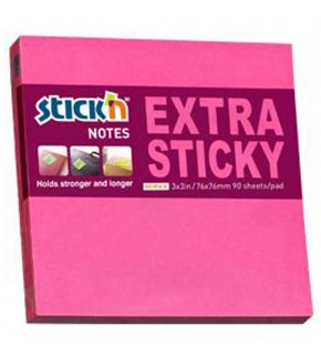 Hopax Stıckn Yapışkanlı Not Kağıdı Extra 90 YP 76x76 Neon Pembe HE21671 (1 Adet)