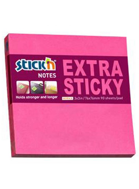 Hopax Stıckn Yapışkanlı Not Kağıdı Extra 90 YP 76x76 Neon Pembe HE21671 (1 Adet)