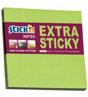 Hopax Stıckn Yapışkanlı Not Kağıdı Extra 90 YP 76x76 Neon Yeşil HE21672 (1 Adet)
