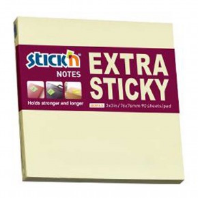 Hopax Stıckn Yapışkanlı Not Kağıdı Extra 90 YP 76x76 Pastel Sarı HE21660 (1 Adet)