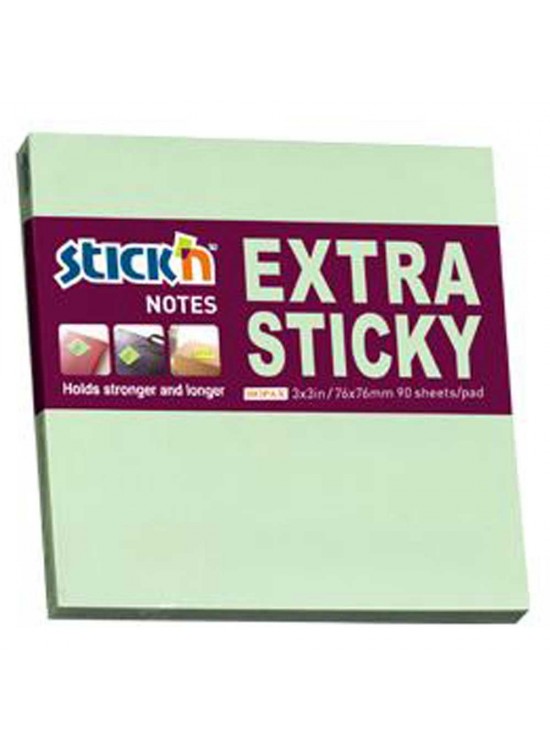 Hopax Stıckn Yapışkanlı Not Kağıdı Extra 90 YP 76x76 Pastel Yeşil HE21662 (1 Adet) Hopax Stıckn Yapışkanlı Not Kağıdı Extra 90 YP 76x76 Pastel Yeşil HE21662 (1 Adet)