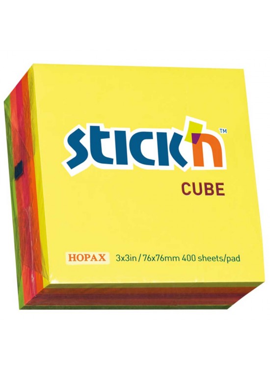 Hopax Stıckn Yapışkanlı Not Kağıdı Küp Fosforlu 400 YP 76x76 5 Renk 21012 Hopax Stıckn Yapışkanlı Not Kağıdı Küp Fosforlu 400 YP 76x76 5 Renk 21012