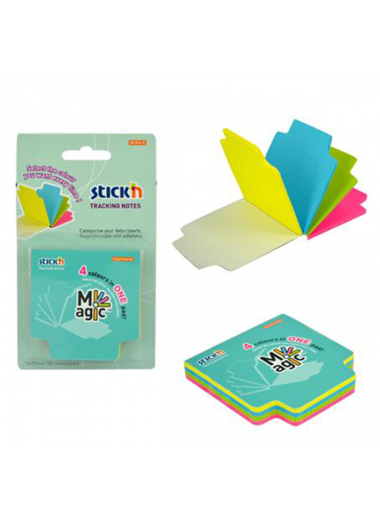 Hopax Stıckn Yapışkanlı Not Kağıdı Magıc 100 YP 70x70 4 Neon Renk 21560 (1 Adet)