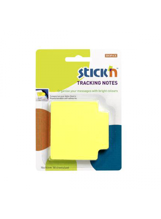 Hopax Stıckn Yapışkanlı Not Kağıdı Trackıng 50 YP 70x70 Fosforlu Sarı 21478 (1 Adet)