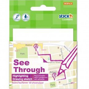 Hopax Stıckn Yapışkanlı Not Kağıdı Yarı Saydam 50 YP 76x76 Beyaz 21712 (1 Adet)