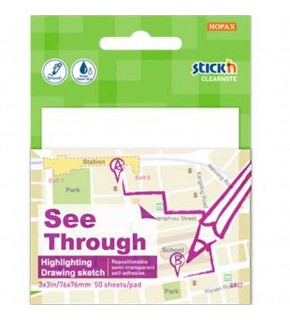Hopax Stıckn Yapışkanlı Not Kağıdı Yarı Saydam 50 YP 76x76 Beyaz 21712 (1 Adet)