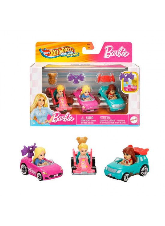 Hot Wheels Racerverse Barbıe 3 Lü Araba Seti