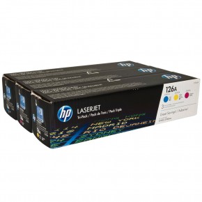 HP 126A Mavi-Kırmızı-Sarı 3lü Takım Toner CF341AM CE311A-CE312A-CE313A