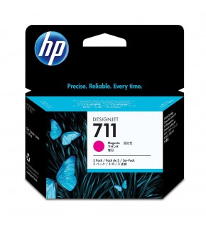 HP 711 Magenta Kırmızı 29ML 3lü Plotter Kartuş Seti CZ135A
