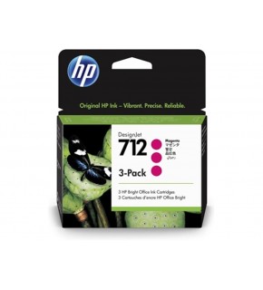 HP 712 Magenta Kırmızı 29ML 3Lü Paket Plotter Kartuşu 3ED78A