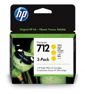HP 712 Yellow Sarı 29ML 3Lü Paket Plotter Kartuşu 3ED79A