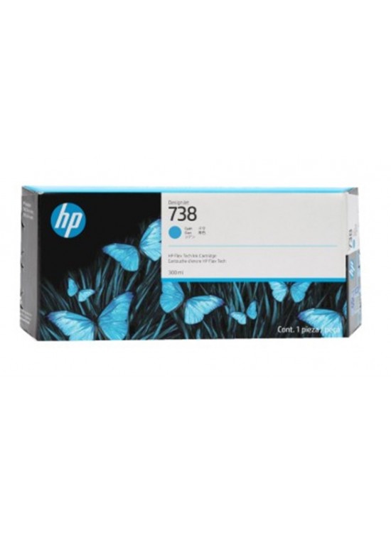 HP 738 Cyan Mavi 300ML Plotter Kartuşu 676M6A