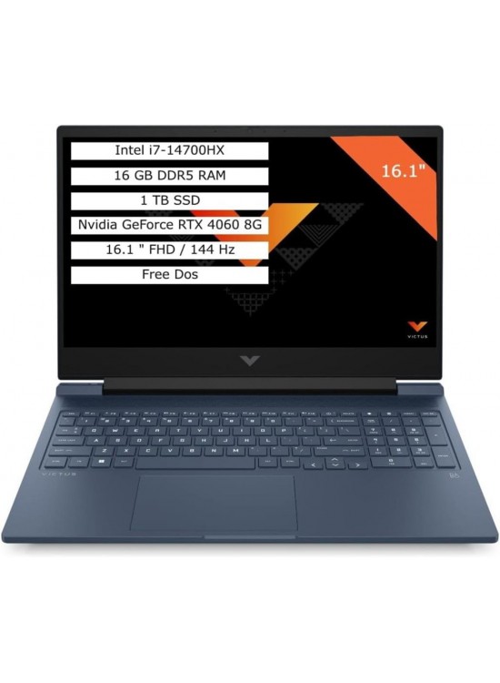 Hp 9J243EA Victus 16-r1041nt i7-14700HX 16G 1TB RTX4060 8GB 144 Hz 16.1 FHD FreeDOS Notebook