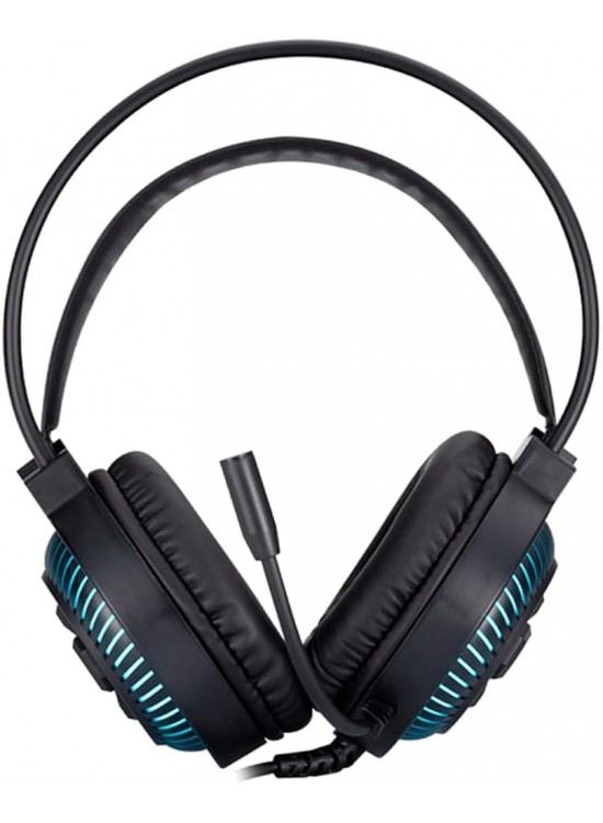 Hp DHE-8001U Mavi LED Aydınlatmalı Mikrofonlu Ses Kontrollü Gaming USB Siyah Başüstü Kulaklık