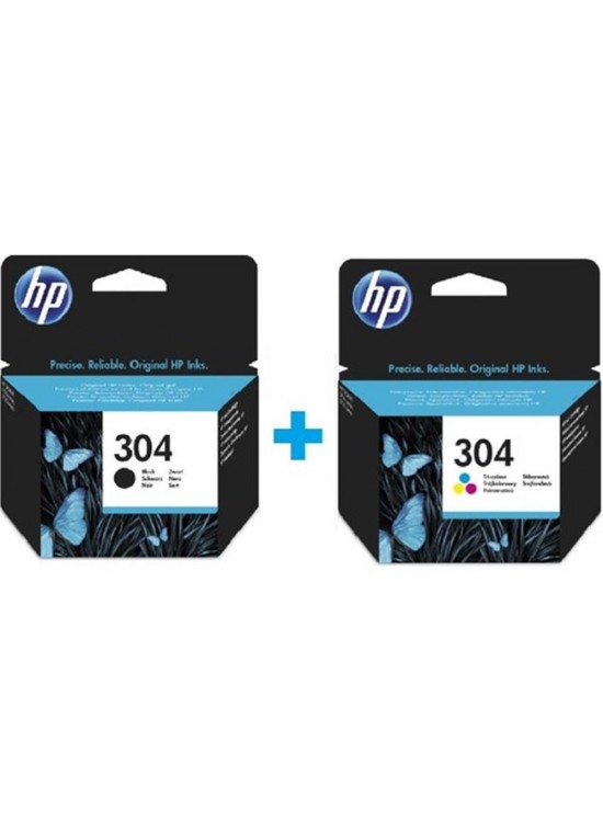 HP N9K05AE + N9K06AE 304  Siyah + Renkli Kartuş Seti