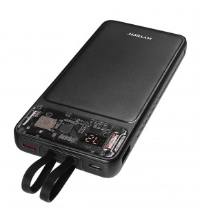 Hytech H120 10000mAh HSC22.5W PD20W+QC3.0 18W Siyah LCD Şeffaf Taşınabilir Pil Şarj Cihazı Powerbank