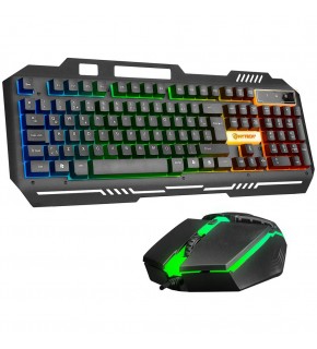 Hytech HKM-X86 QUIN Siyah Usb Gökkuşağı Zemin Aydınlatmalı Gaming Oyuncu Klavye + Mouse Set