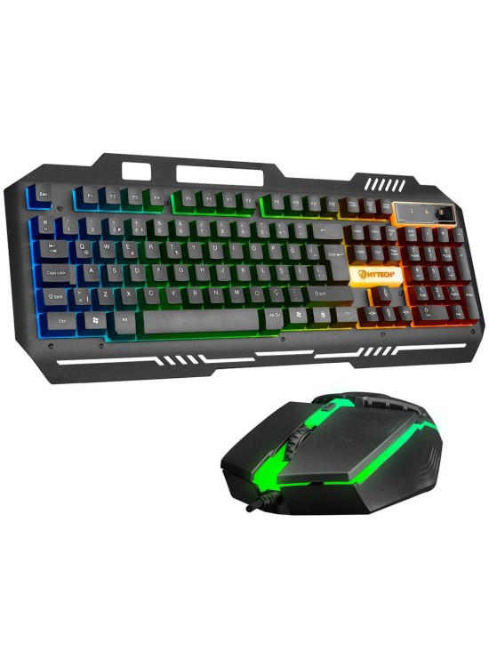 Hytech HKM-X86 QUIN Siyah Usb Gökkuşağı Zemin Aydınlatmalı Gaming Oyuncu Klavye + Mouse Set