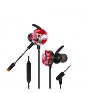 Hytech HY-GK4 3,5 Oyuncu Esnek Mikrofonlu Kırmızı Kamuflaj Kulakiçi Kulaklık