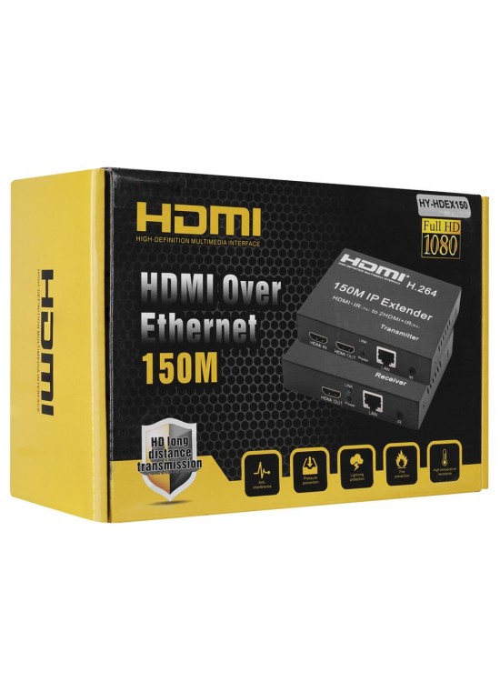 Hytech HY-HDEX150 HDMI+IR(TX) TO 2HDMI+IR(RX) HDMI 150M Uzatıcı