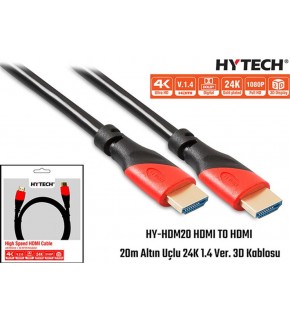 Hytech HY-HDM20 Hdmi To Hdmi 20m Altın Uçlu 24k 1.4 Ver 3d Kablosu
