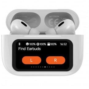 Hytech HY-TWS16 Beyaz Mobil Telefon Uyumlu Bluetooth 5.4V Ekranlı TWS Mikrofonlu Kulaklık