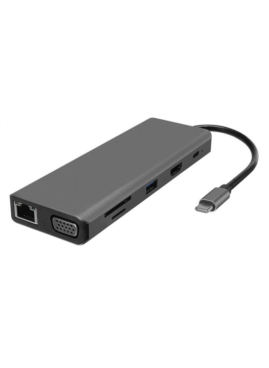 Hytech HY-USBC32 4K-2K Ultra HD Gri Metal 5x USB2.0-USB3.0 100M RJ45 PD, TypeC Data, ö Hytech HY-USBC32 4K-2K Ultra HD Gri Metal 5x USB2.0-USB3.0 100M RJ45 PD, TypeC Data, ö