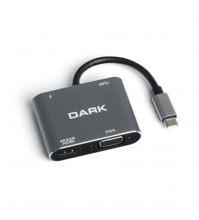 Hytech HY-USBC82 4K@30Hz Gri Metal 2xUSB3.0, 1xUSB