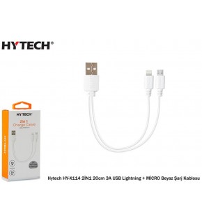 Hytech HY-X114 2İN1 20cm 3A USB Lightning + MİCRO