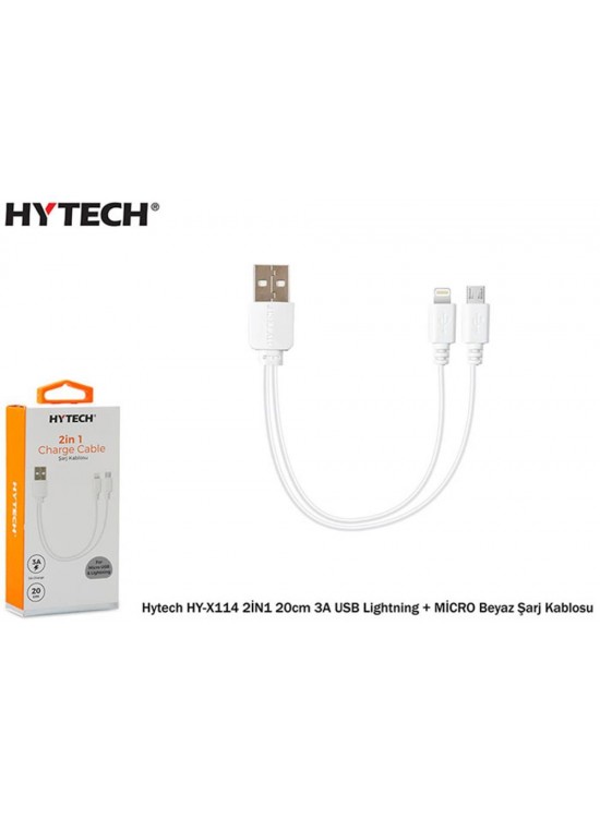 Hytech HY-X114 2İN1 20cm 3A USB Lightning + MİCRO