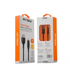 Hytech HY-X250 3A Micro Usb 1,2m Siyah Data + Sarj Kablosu