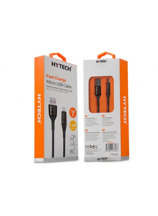 Hytech HY-X250 3A Micro Usb 1,2m Siyah Data + Sarj Kablosu Hytech HY-X250 3A Micro Usb 1,2m Siyah Data + Sarj Kablosu