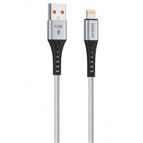 Hytech HY-X331 1m 2.4A Lightning Silver Gri Data + Şarj Kablosu