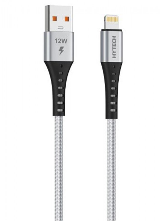 Hytech HY-X331 1m 2.4A Lightning Silver Gri Data + Şarj Kablosu