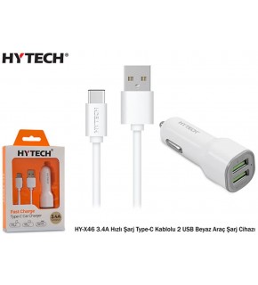 Hytech HY-X46 3.4A Hızlı Şarj Type-C Kablolu 2 USB