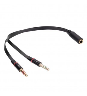 Hytech HY-X78 Siyah 3.5mm to Audio + Mic 0.15m Kulaklık Çevirici