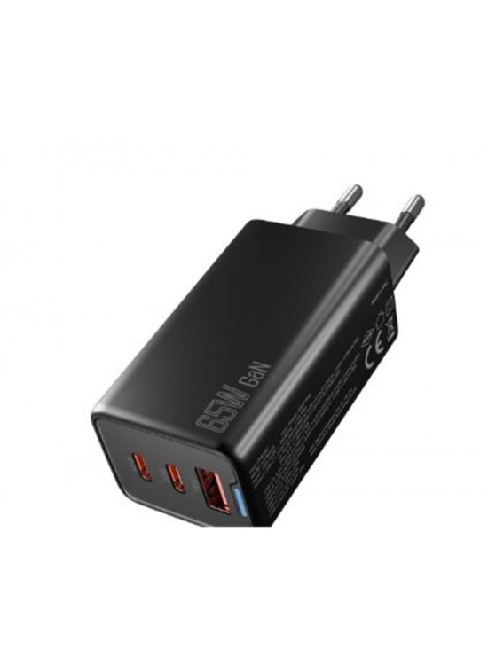Hytech HY-XEG65 2-USB-C + USB-A GAN PD 65W - QC 18W Type PD-PPS Siyah EV-NOTEBOOK Şarj Adaptör Hytech HY-XEG65 2-USB-C + USB-A GAN PD 65W - QC 18W Type PD-PPS Siyah EV-NOTEBOOK Şarj Adaptör