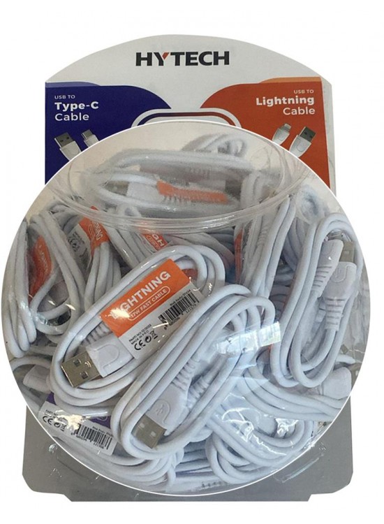 Hytech HY-XF53 90cm 2.4A 40 Lightning + 40 TypeC Şarj Kablosu 80li fanus Hytech HY-XF53 90cm 2.4A 40 Lightning + 40 TypeC Şarj Kablosu 80li fanus