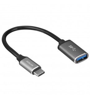 Hytech HY-XO22 Gümüş USB F to Type C M 10cm kablolu Metal Gövdeli OTG Çevirici