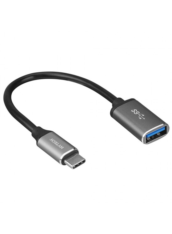 Hytech HY-XO22 Gümüş USB F to Type C M 10cm kablolu Metal Gövdeli OTG Çevirici