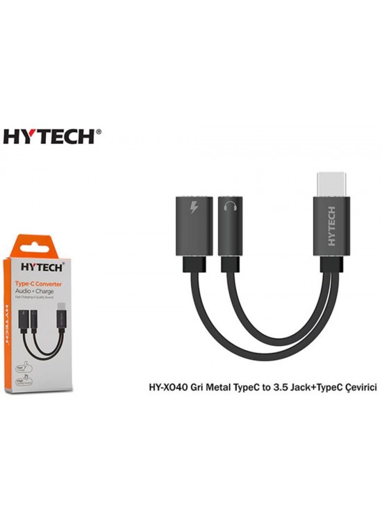 Hytech HY-XO40 Gri Metal TypeC to 3.5 jack+TypeC Çevirici Hytech HY-XO40 Gri Metal TypeC to 3.5 jack+TypeC Çevirici