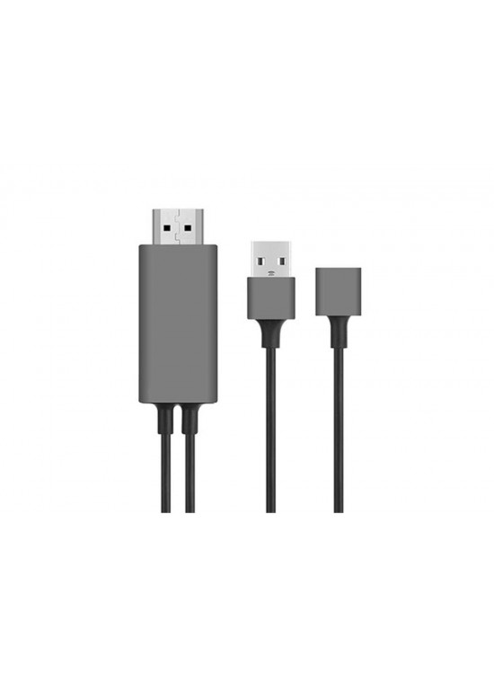 Hytech HY-XO51 Siyah-Gri USB-F to HDMI 1m Mobil Telefon Uyumlu Kablo