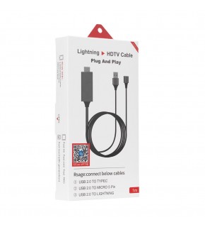 Hytech HY-XO54 Görüntü Aktarıcı Kırmızı-Siyah USB-F to HDMI 1m Mobil Telefon Uyumlu Kablo