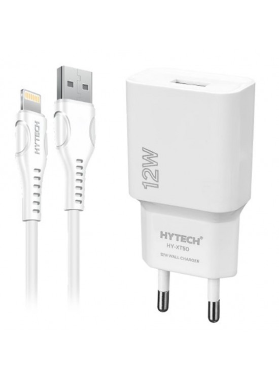 Hytech HY-XT50L 12W 5V 2.4A iPhone Beyaz Kablo + Ev Şarj Adaptör