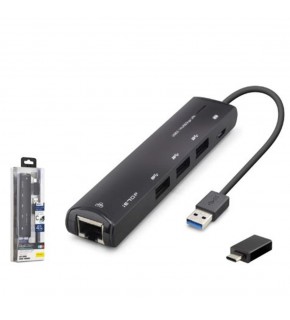 iETOP HDX7897 USB Type-C 3.2 Gen1 Combo Hub Gigabit LAN 4 Port 5 Gbps Siyah