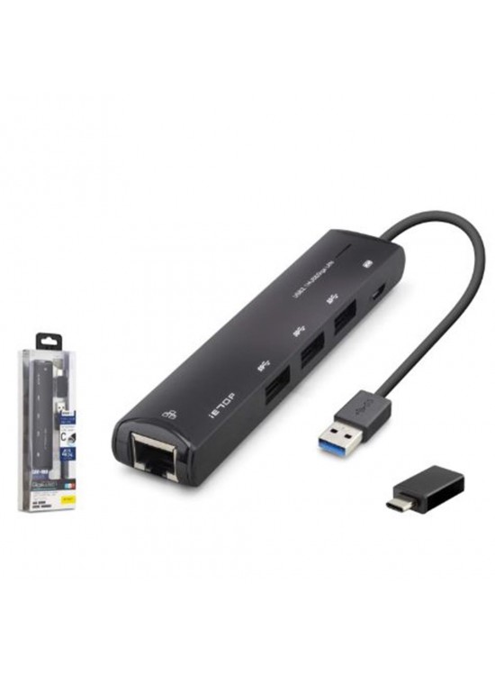iETOP HDX7897 USB Type-C 3.2 Gen1 Combo Hub Gigabit LAN 4 Port 5 Gbps Siyah iETOP HDX7897 USB Type-C 3.2 Gen1 Combo Hub Gigabit LAN 4 Port 5 Gbps Siyah