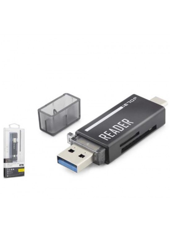 iETOP TC306AC USB Type-C 3.2 Gen1 Kart Okuyucu SD MicroSD 5 Gbps Siyah
